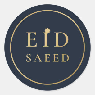 Eid Saeed Elegant Navy Gold Aufkleber