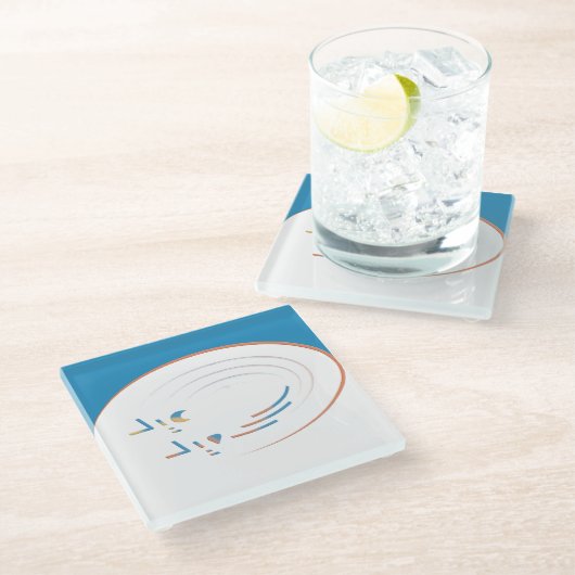 Eid, Spirals der Freude (Gerahmt) Glasuntersetzer (Schrägansicht)