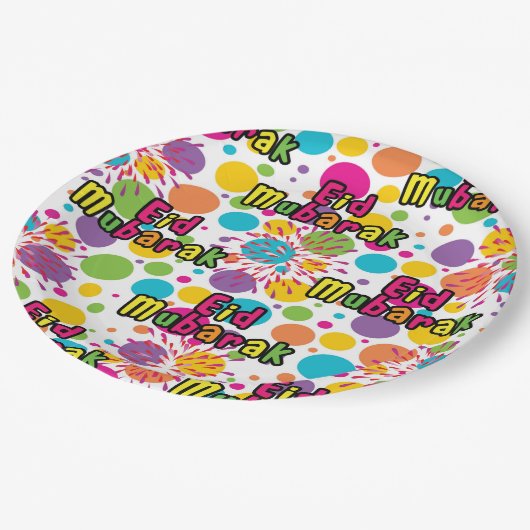 Eid Spritzen-Platte 9" Pappteller (Schrägansicht)