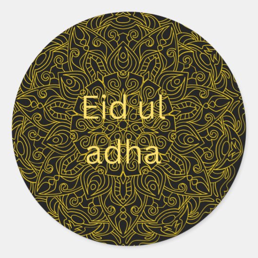 "Eid ul Adha Islamic Mandala Classic Round Sticker (Vorderseite)