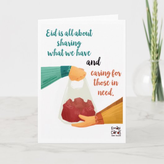 Eid ul Adha Mubarak - Fleisch teilen Karte (Vorderseite)