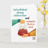 Eid ul Adha Mubarak - Fleisch teilen Karte (Gelbe Blume)