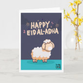 Eid ul Adha Mubarak - Süßes Schaf Karte (Gelbe Blume)