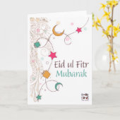Eid ul Fitr Mubarak - Elegant Karte (Gelbe Blume)