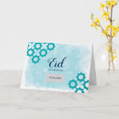 Eid Unternehmensgruß-Karte - Blau Karte (Gelbe Blume)