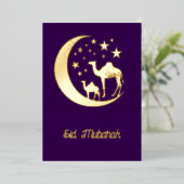 Eid Wünsche - goldene Kamele - Einladung Folie (Stehend vorne)