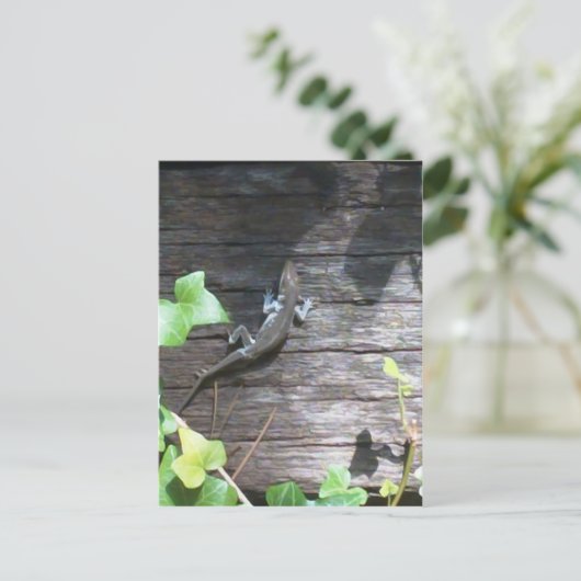 Eidechse an einer Efeu Postkarte (Stehend Vorderseite)