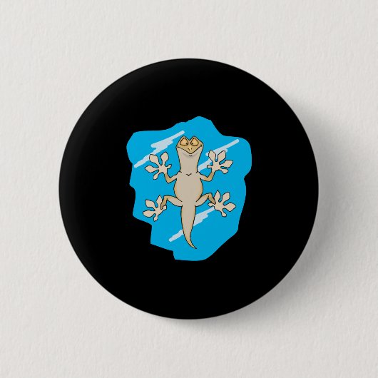Eidechse an Glas festgeklebt Button (Vorderseite)