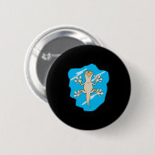 Eidechse an Glas festgeklebt Button (Vorne & Hinten)