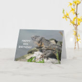 Eidechse auf einer Felsen-alles- Gute zum Karte (Gelbe Blume)