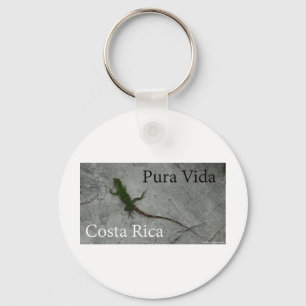 Eidechse auf Steinwand in Costa Rica Pura Vida! Schlüsselanhänger