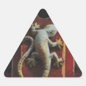 Eidechse aus abgetragenem Holz Dreieckiger Aufkleber (Vorderseite)