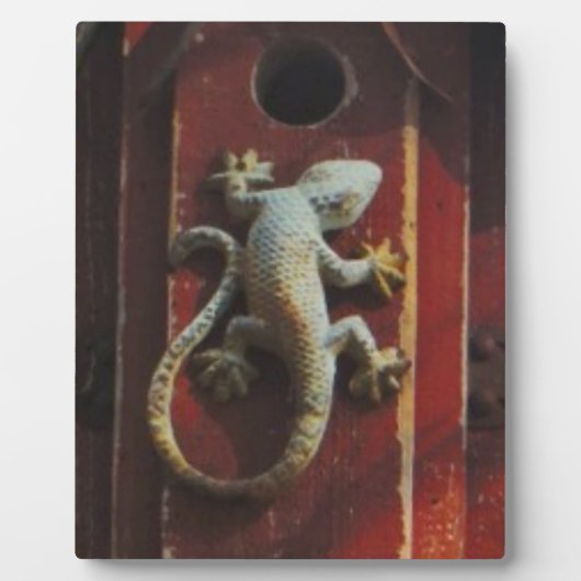 Eidechse aus abgetragenem Holz Fotoplatte (Vorderseite)