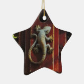 Eidechse aus abgetragenem Holz Keramikornament (Rechts)