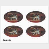 Eidechse aus abgetragenem Holz Ovaler Aufkleber (Blatt)