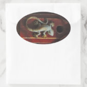 Eidechse aus abgetragenem Holz Ovaler Aufkleber (Tasche)