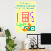 Eidechse bei der Arbeit Poster (Heimbüro)