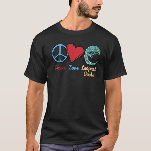 Eidechse Peace Liebe Leopard-Gecko 1 T-Shirt (Vorderseite)