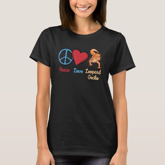 Eidechse Peace Liebe Leopard-Gecko 1 T-Shirt (Vorderseite)