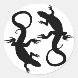 Eidechsen-Aufkleber Coole Retro-Reptilien-Kunstauf Runder Aufkleber