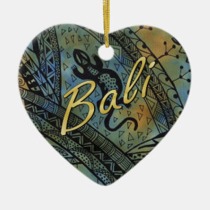 Eidechsen-Batik Keramik Ornament