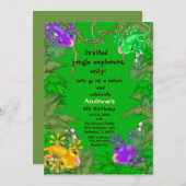 Eidechsen-Dschungel-Geburtstags-Einladung Einladung (Vorne/Hinten)