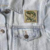 Eidechsen, Entwurf für eine Fliese (w/c auf Button (Beispiel)
