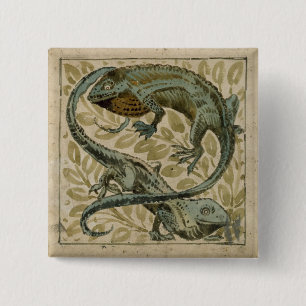 Eidechsen, Entwurf für eine Fliese (w/c auf Button