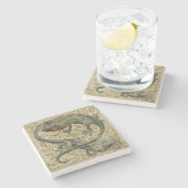 Eidechsen, Entwurf für eine Fliese (w/c auf Steinuntersetzer (Seitenansicht)