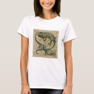 Eidechsen, Entwurf für eine Fliese (w/c auf T-Shirt