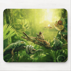 Eidechsen-Frosch-Dschungel-Reptil-Landschaft Mousepad