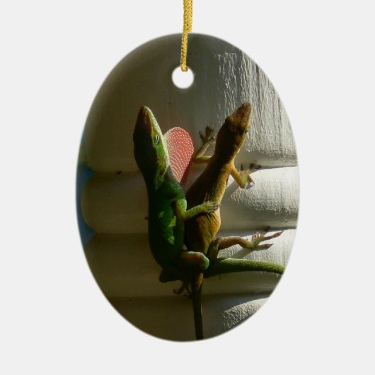 Eidechsen in der Liebe Keramikornament (Vorne)
