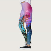 Eidechsen-Leggings-Regenbogen-Leguan-bunter Drache Leggings (Links)