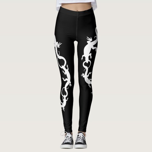 Eidechsen-Leggings-Reptil-Tier-Kunst-Leggings Leggings (Vorderseite)