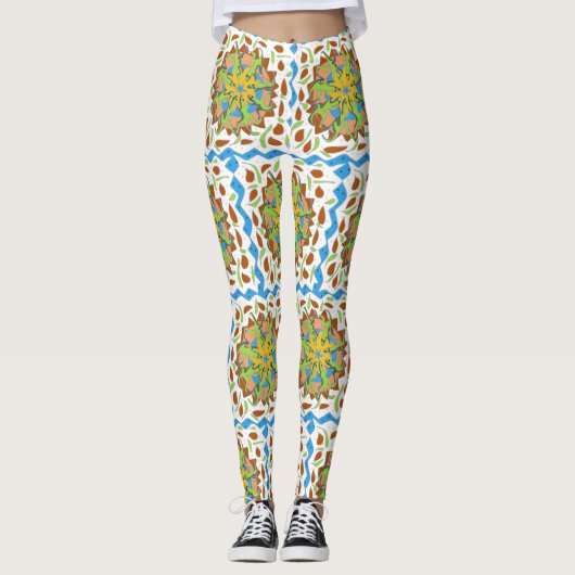 Eidechsen-Mandala Leggings (Vorderseite)