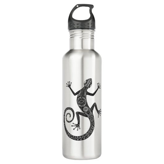 Eidechsen-oder Salamander-Gekritzel Edelstahlflasche (Vorderseite)