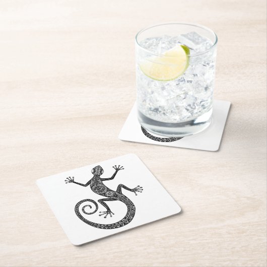 Eidechsen-oder Salamander-Gekritzel Rechteckiger Pappuntersetzer (Vor Ort)