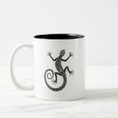 Eidechsen-oder Salamander-Gekritzel Zweifarbige Tasse (Links)