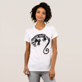 EIDECHSEN-STAMMES- SCHWARZES T-SHIRT (Vorne ganz)