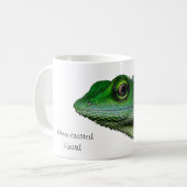Eidechsen-Tasse Grün-mit Haube Kaffeetasse (Vorderseite Links)