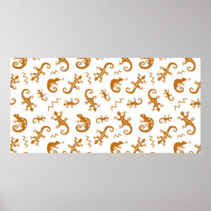 Eidechsen und Chamäleons nahtlos Poster