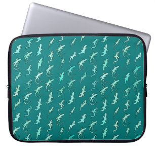 Eidechsen und Geckos, aquamarin blau Laptopschutzhülle