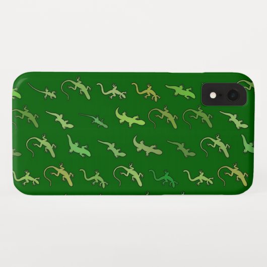 Eidechsen und Geckos auf Kieferngrün Case-Mate iPhone Hülle (Rückseite (Horizontal))