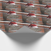 Eidechsen-Weihnachtsmann-Hut Geschenkpapier (Ecke)