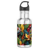 Eidechsenblätter & Farbe Edelstahlflasche (Vorderseite)