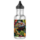 Eidechsenblätter & Farbe Edelstahlflasche (Rechts)
