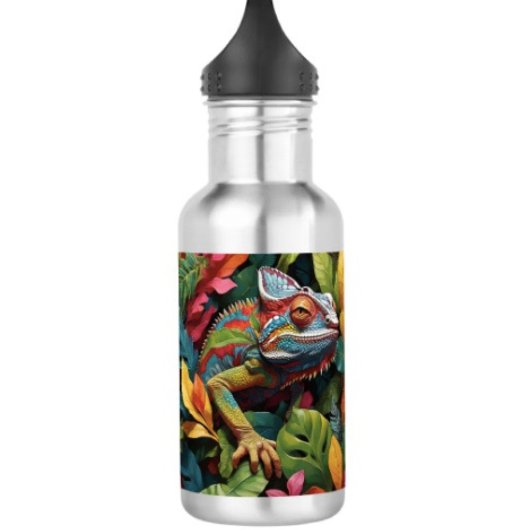 Eidechsenblätter & Farbe Edelstahlflasche