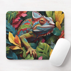 Eidechsenblätter & Farbe  Mousepad