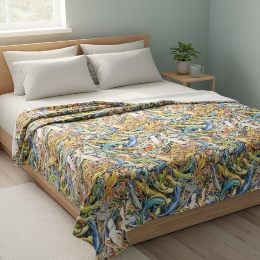 Eidechsenklumpen Fleecedecke