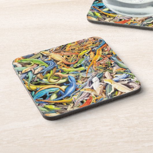 Eidechsenklumpen Getränkeuntersetzer (Linke Seite)